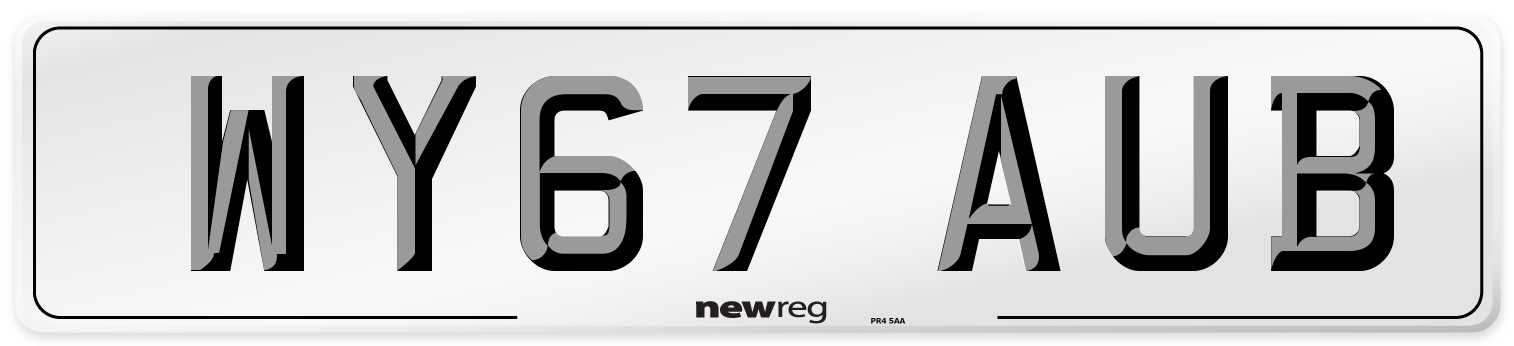 WY67 AUB Number Plate from New Reg